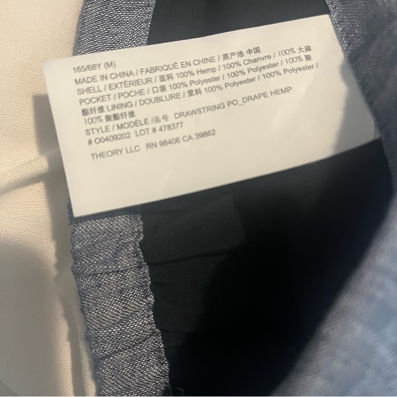 Theory Relaxed Pull-on Blue Pant M - Picture 9 of 11